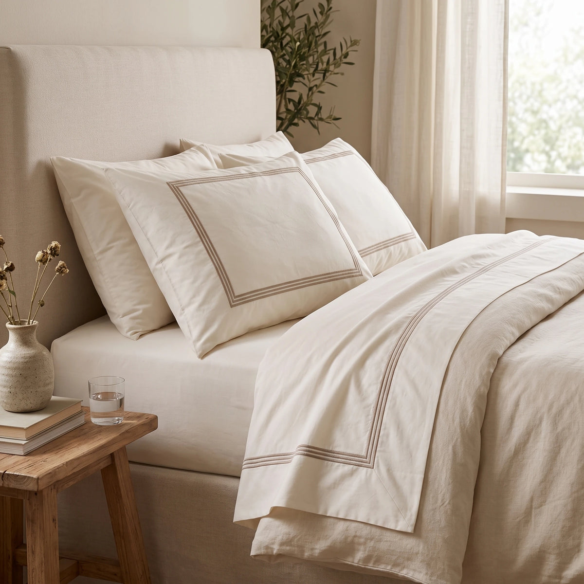 Embroidered Flat Bedsheet Set