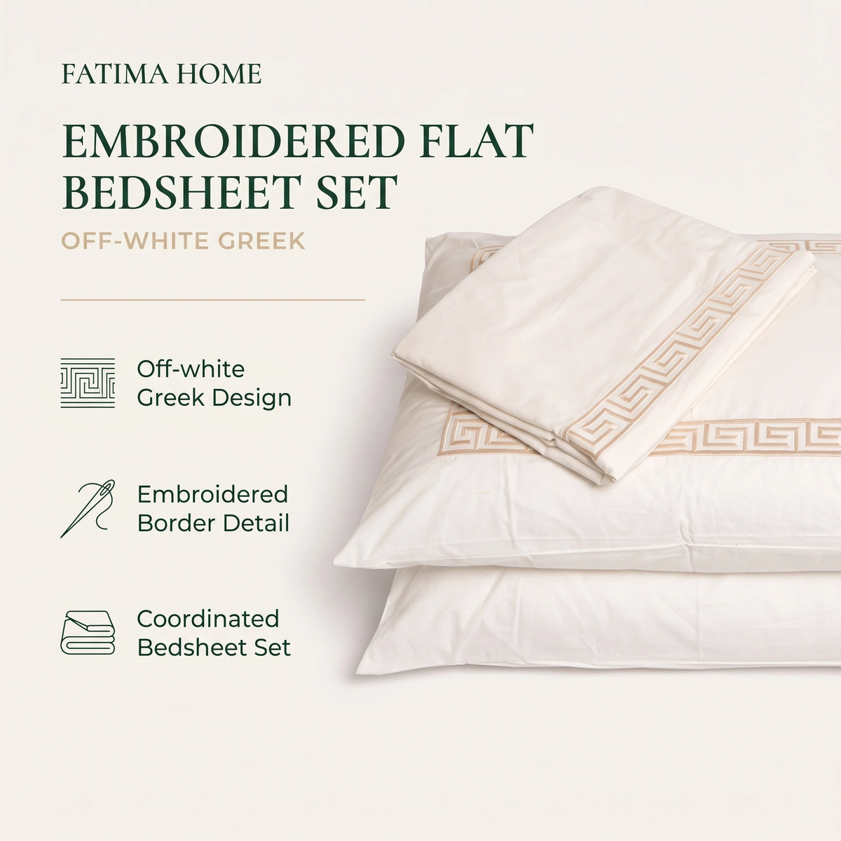 Embroidered Flat Bedsheet Set
