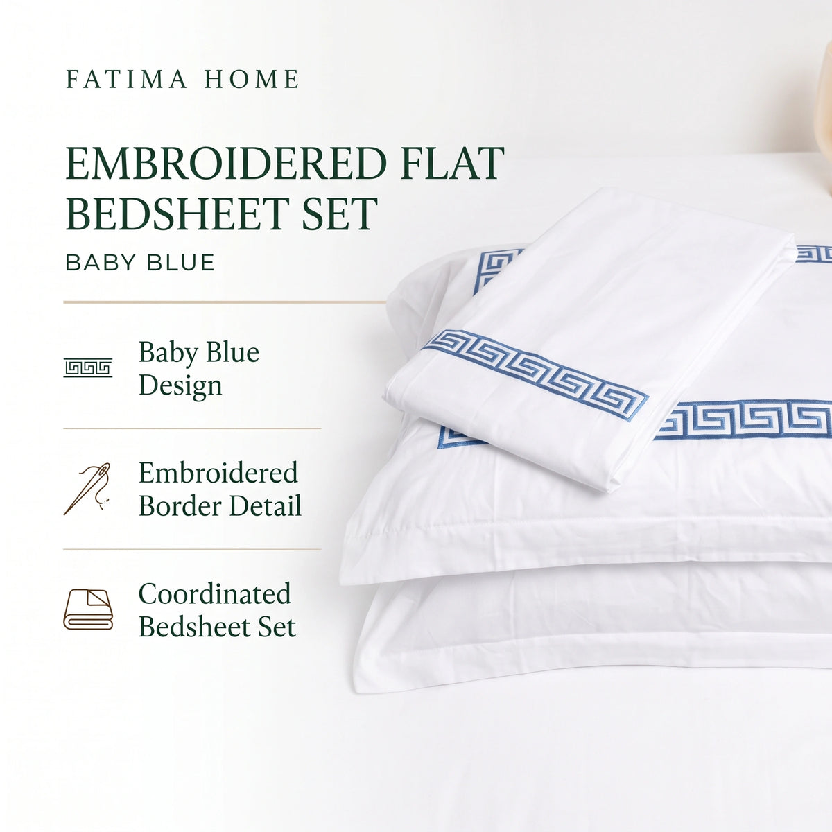 Embroidered Flat Bedsheet Set