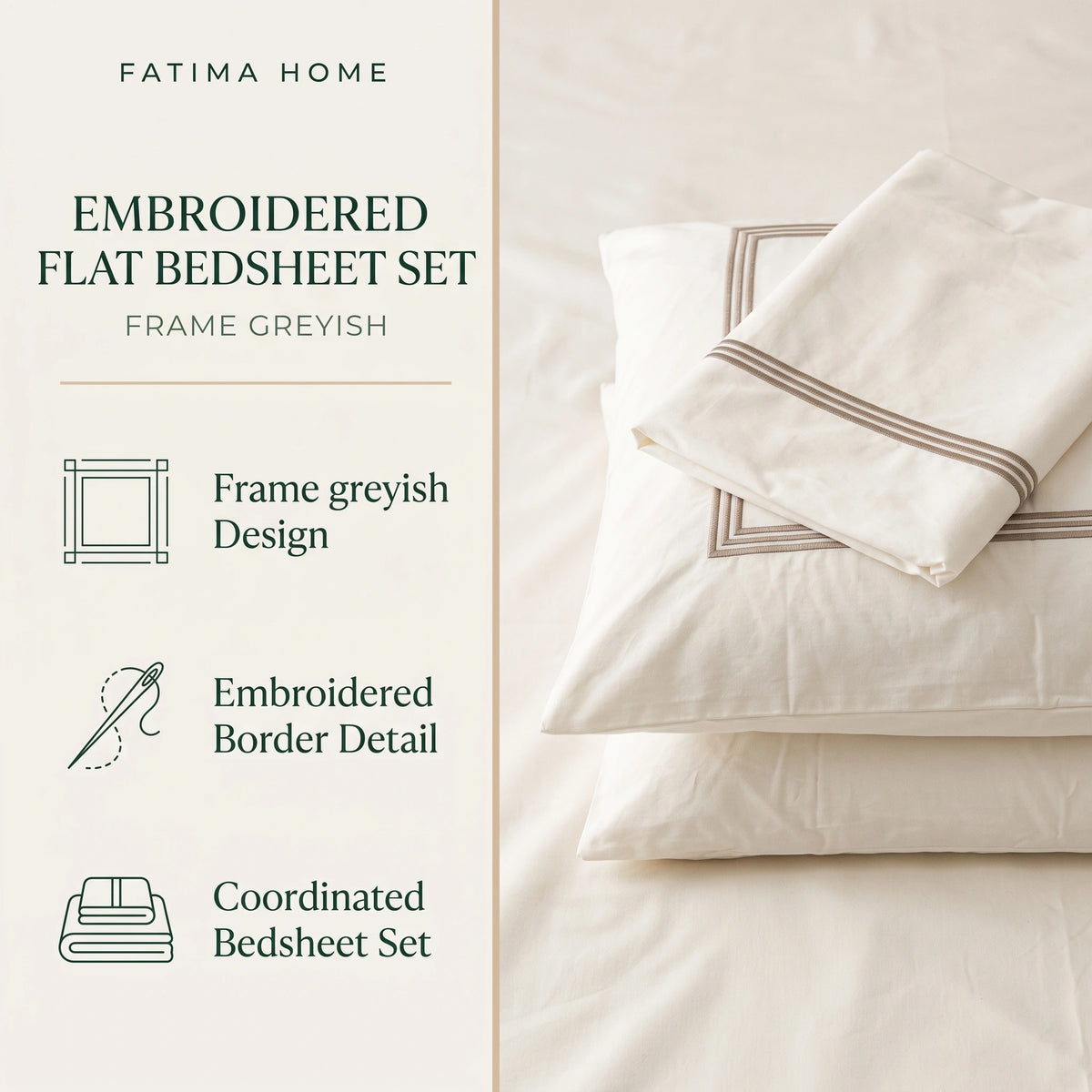 Embroidered Flat Bedsheet Set