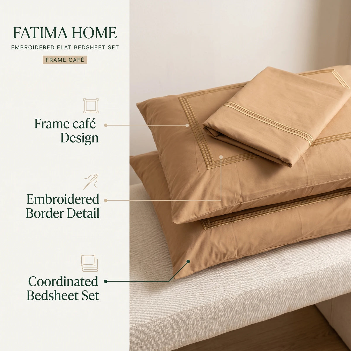 Embroidered Flat Bedsheet Set
