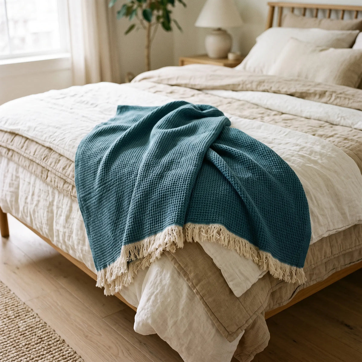 Honey comb cotton blanket