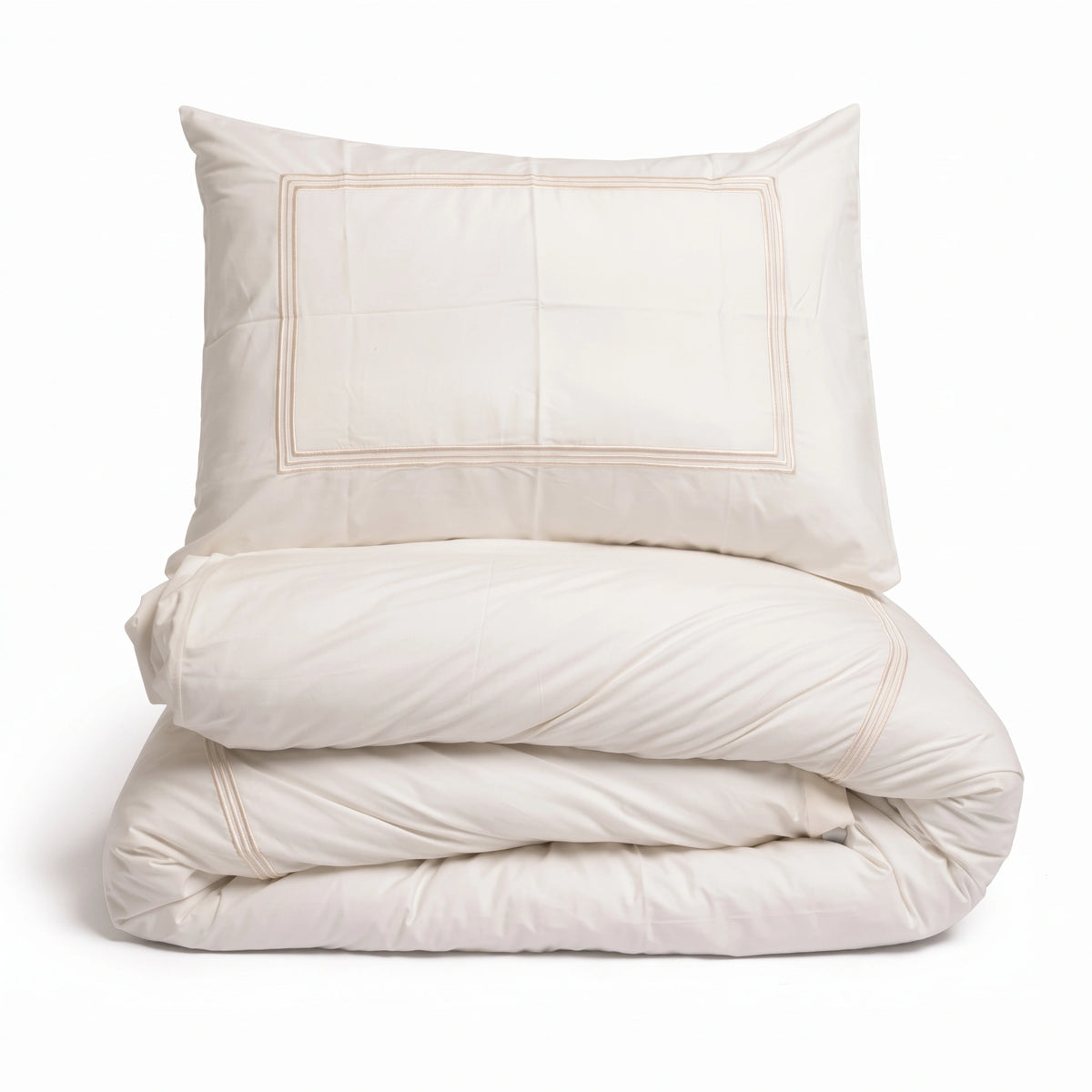 Duvet Cover Percal 300TC White - Frames Border
