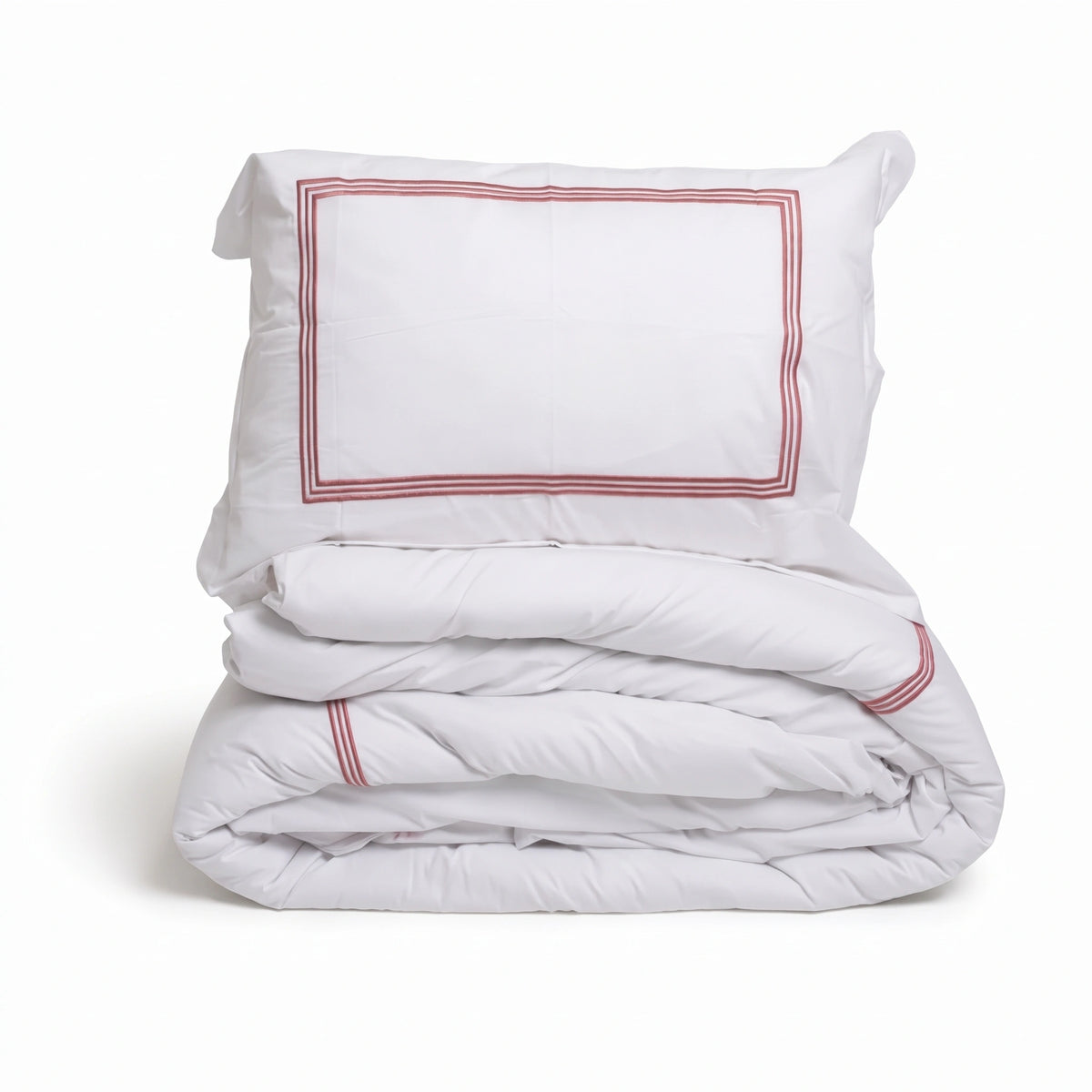 Duvet Cover Percal 300TC White - Frames Border