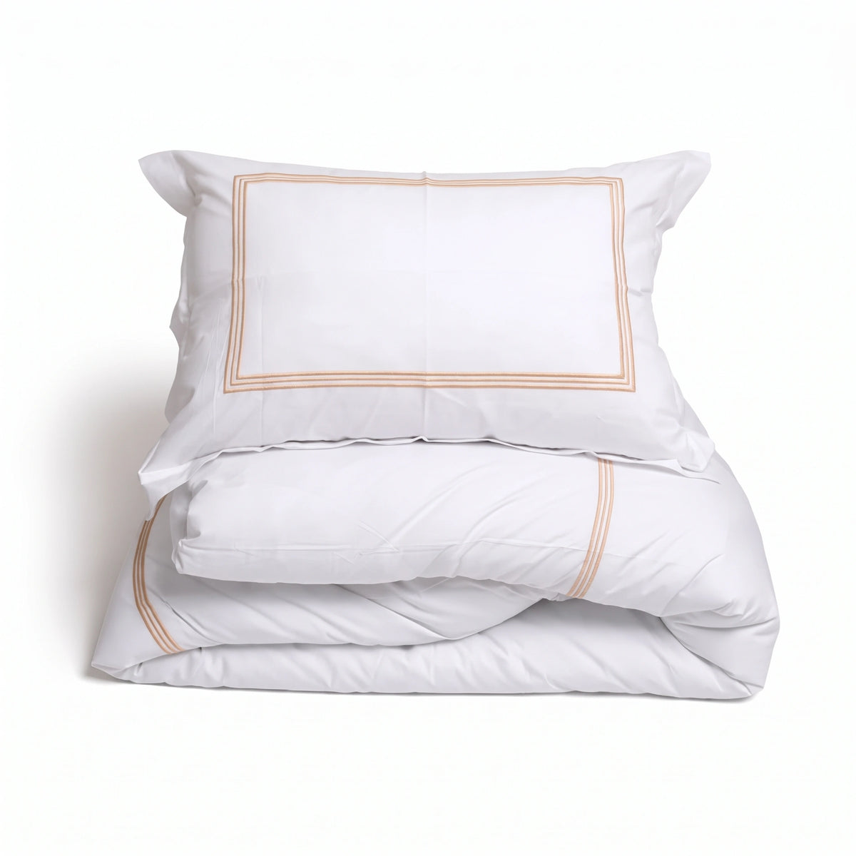 Duvet Cover Percal 300TC White - Frames Border