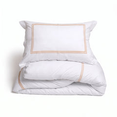 Duvet Cover Percal 300TC White - Frames Border