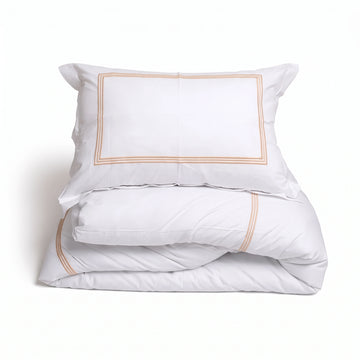Duvet Cover Percal 300TC White - Frames Border