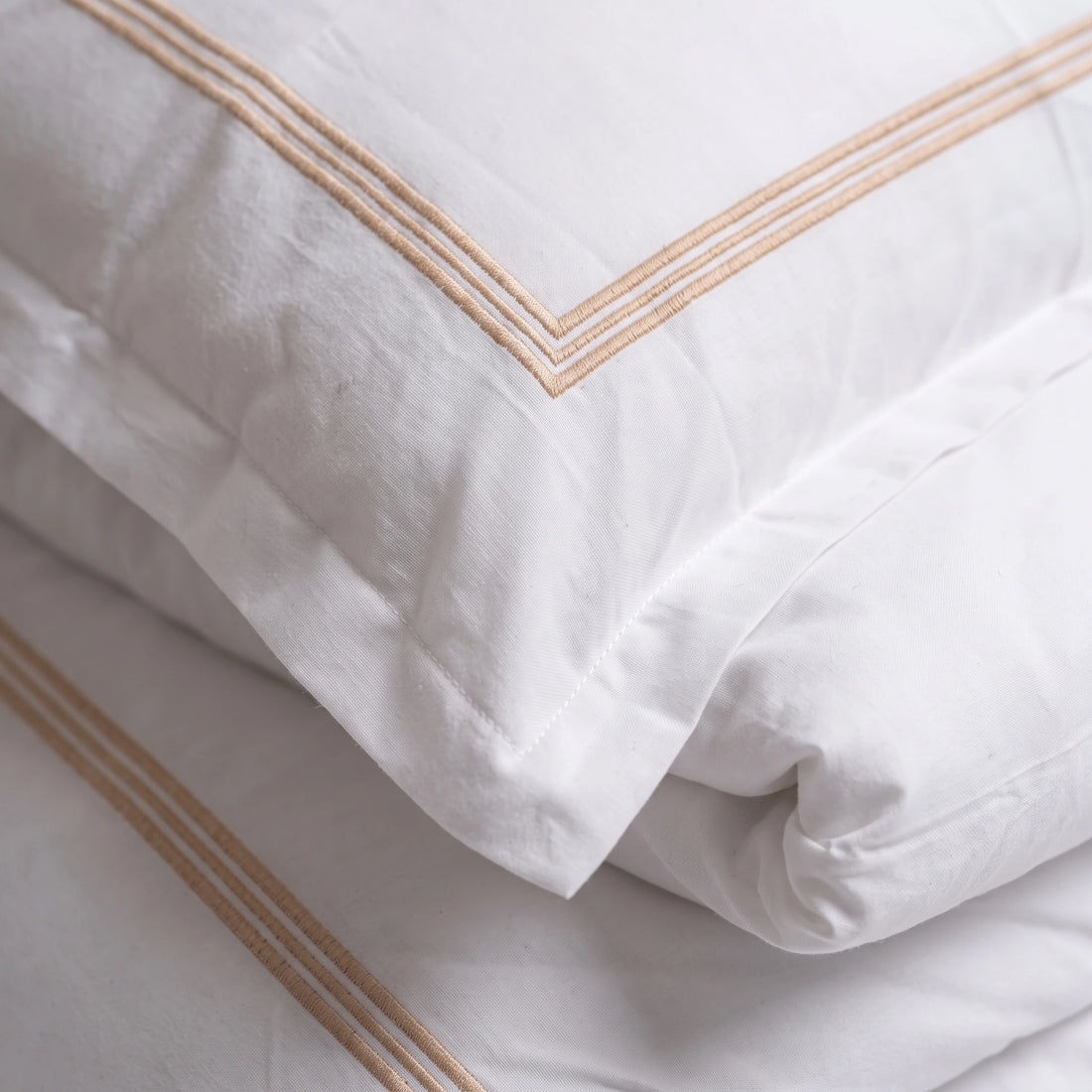Duvet Cover Percal 300TC White - Frames Border