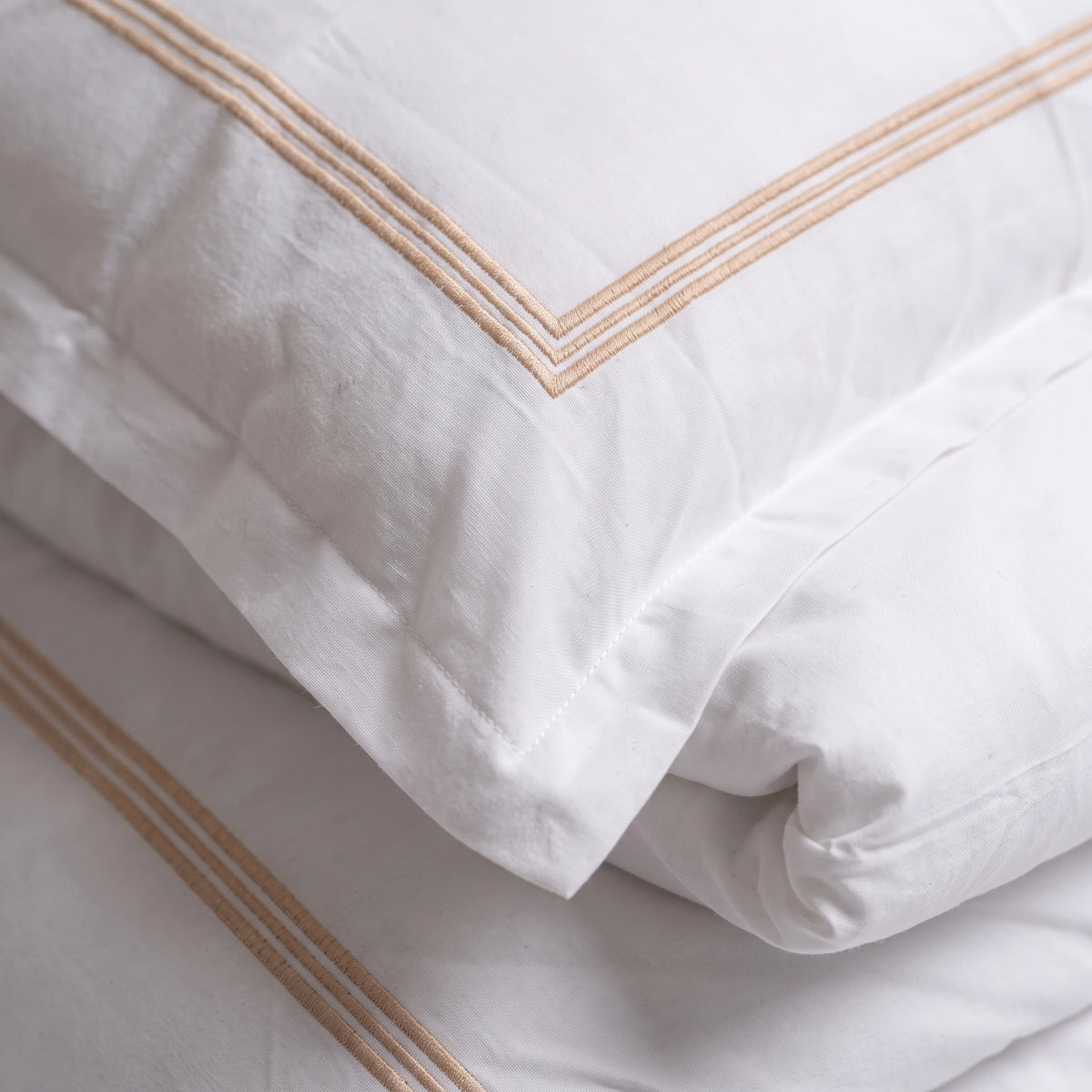 Duvet Cover Percal 300TC White - Frames Border