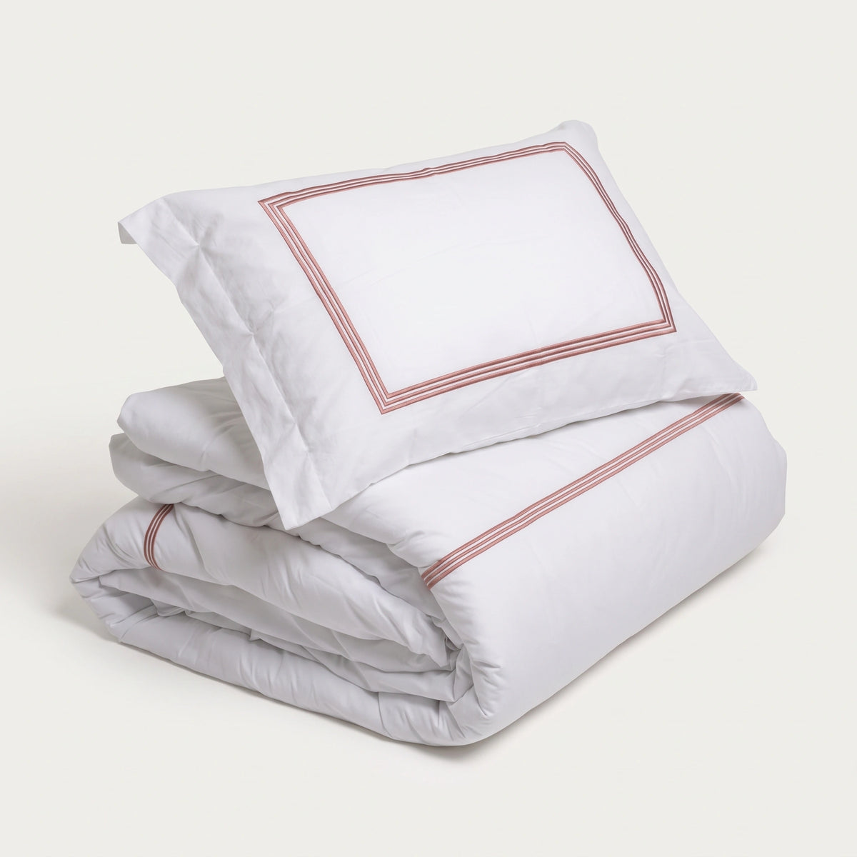 Duvet Cover Percal 300TC White - Frames Border