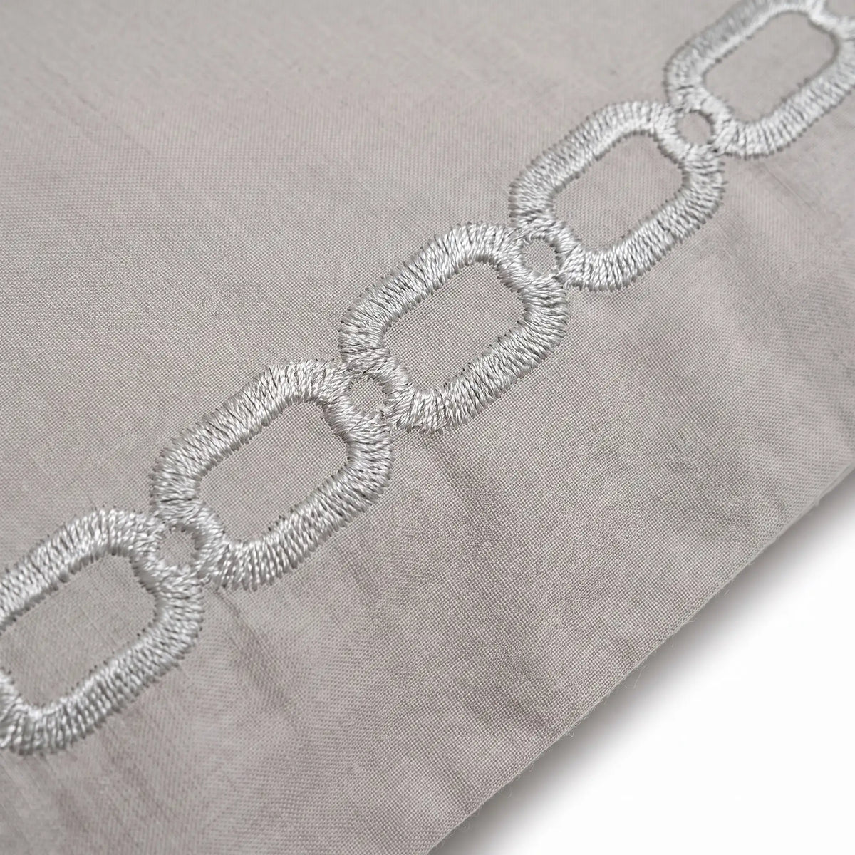 Embroidered Duvet Cover - Chain Border