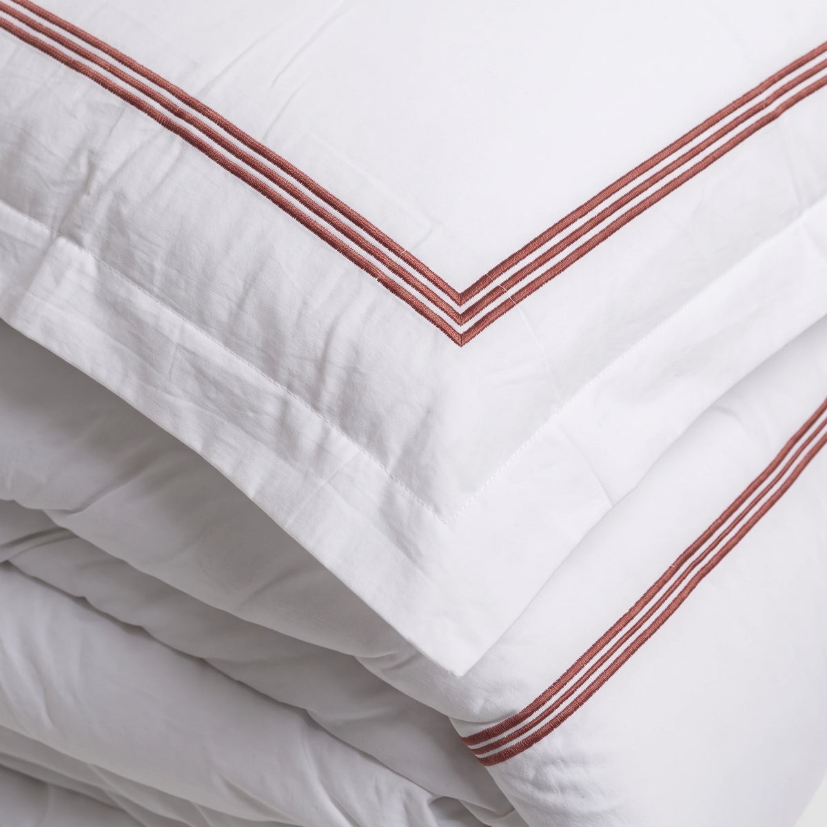 Duvet Cover Percal 300TC White - Frames Border