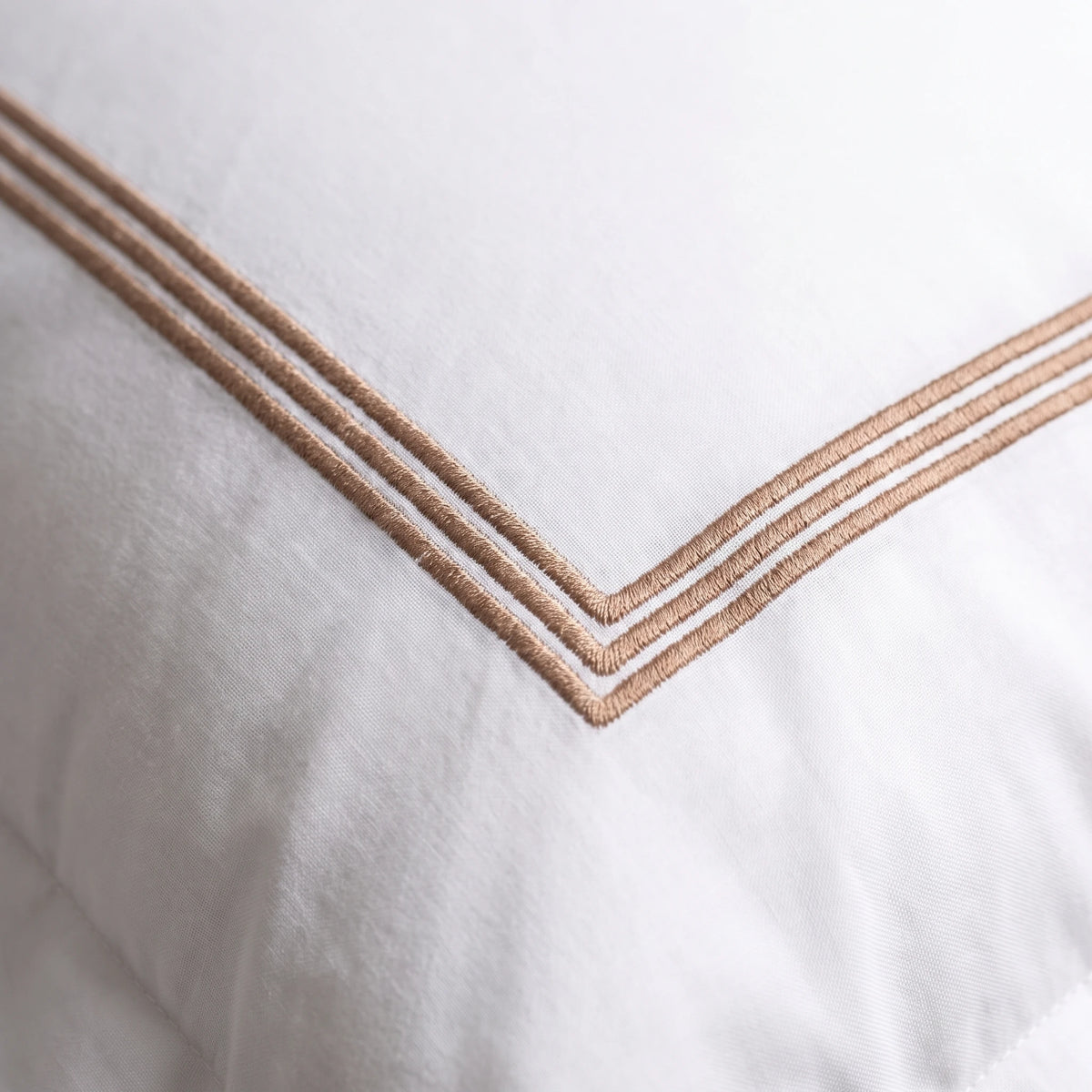 Duvet Cover Percal 300TC White - Chain Border