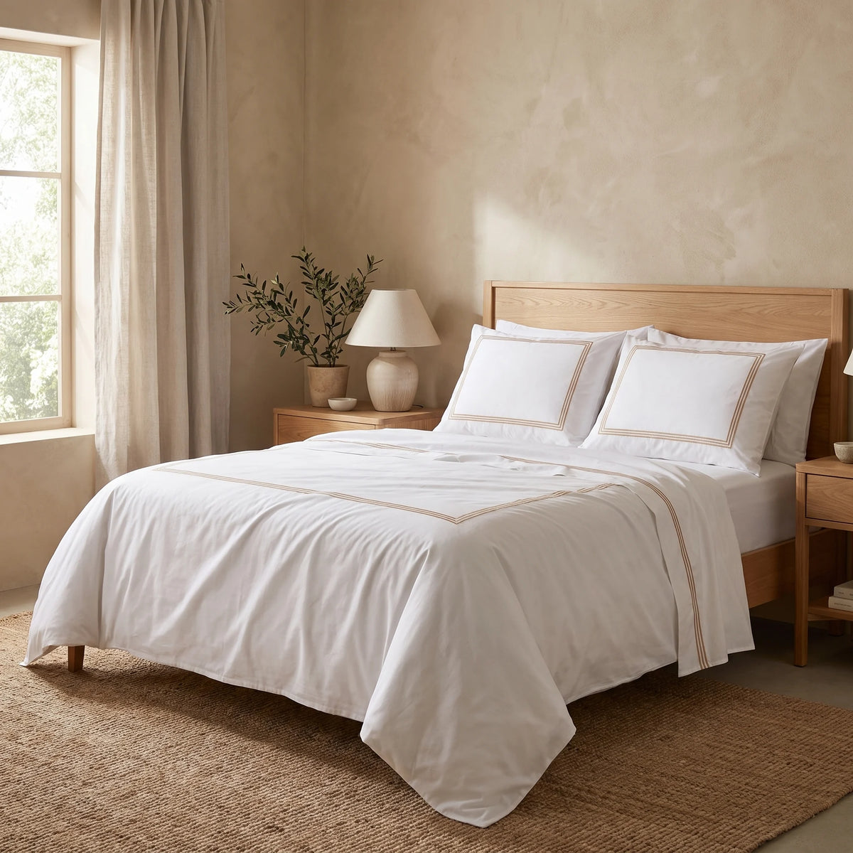 Embroidered Flat Bedsheet Set