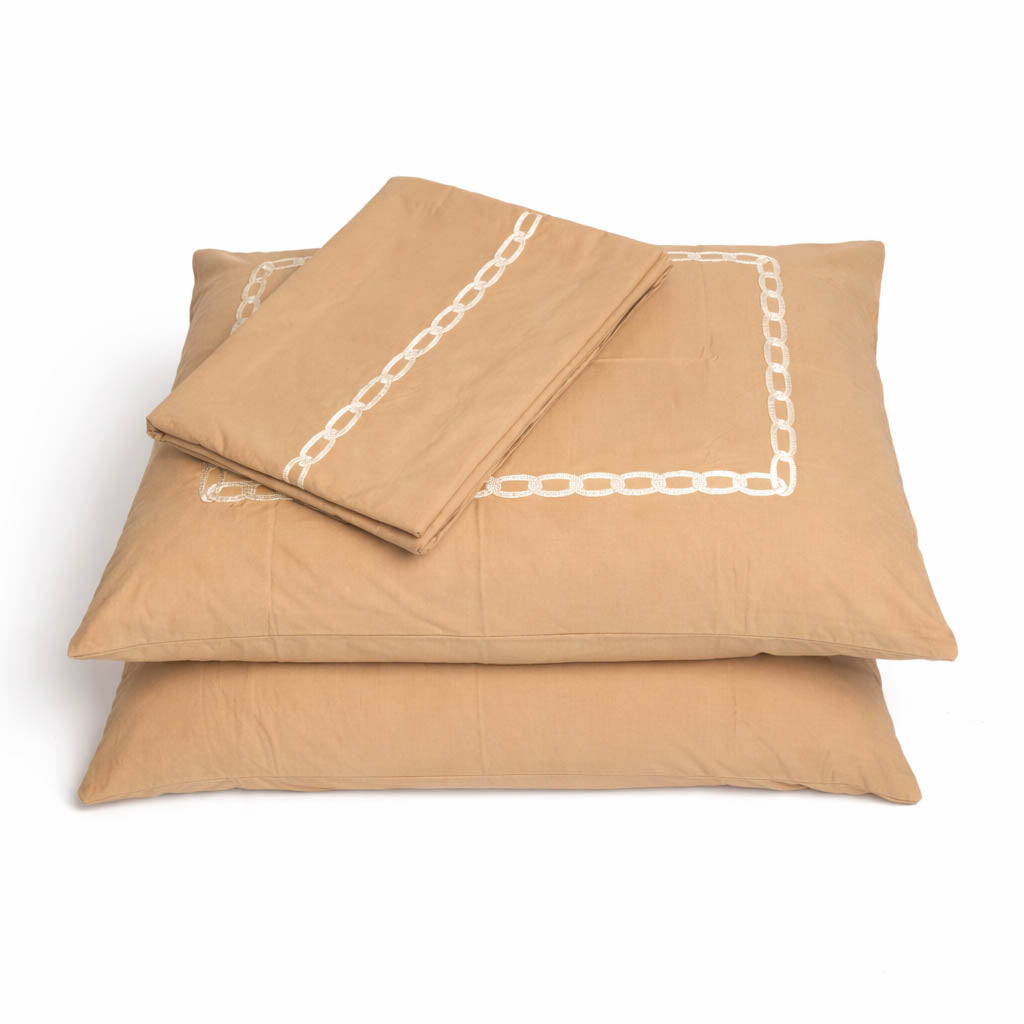 Embroidered Flat Sheet - Chain Border
