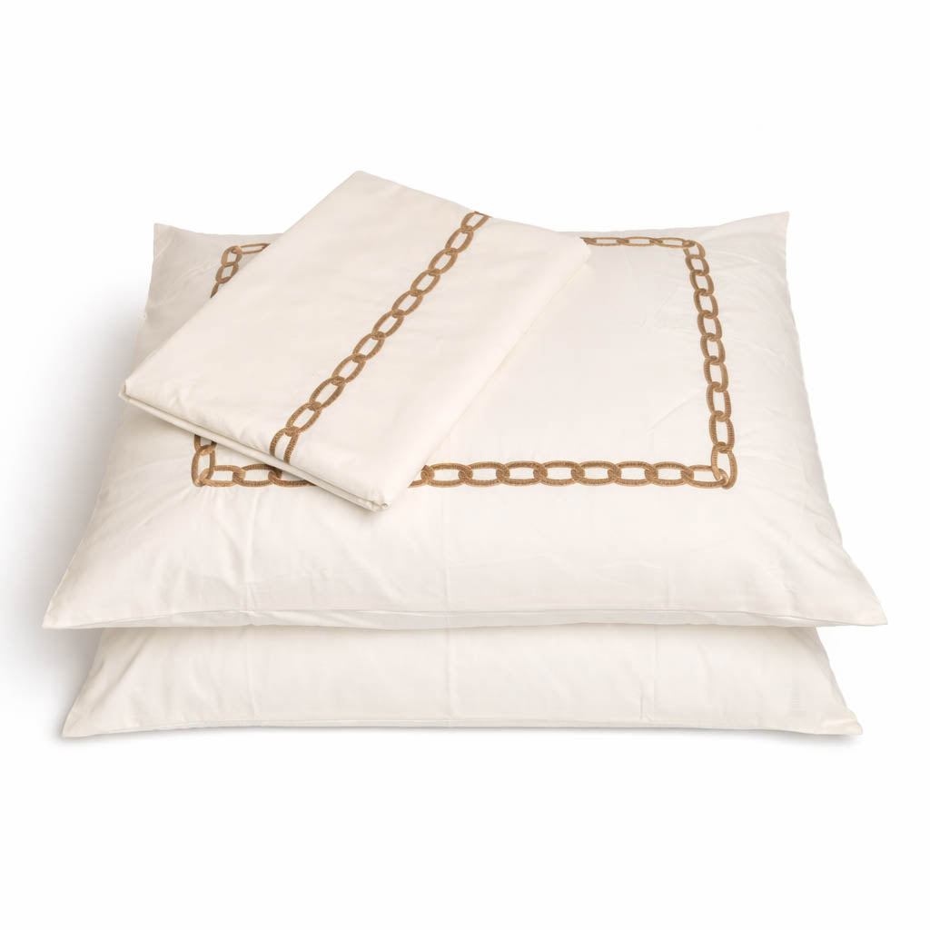 Embroidered Flat Sheet - Chain Border