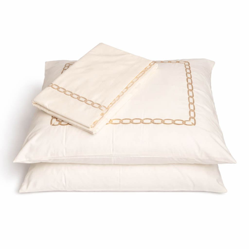 Embroidered Flat Sheet - Chain Border