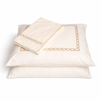 Embroidered Flat Sheet - Chain Border