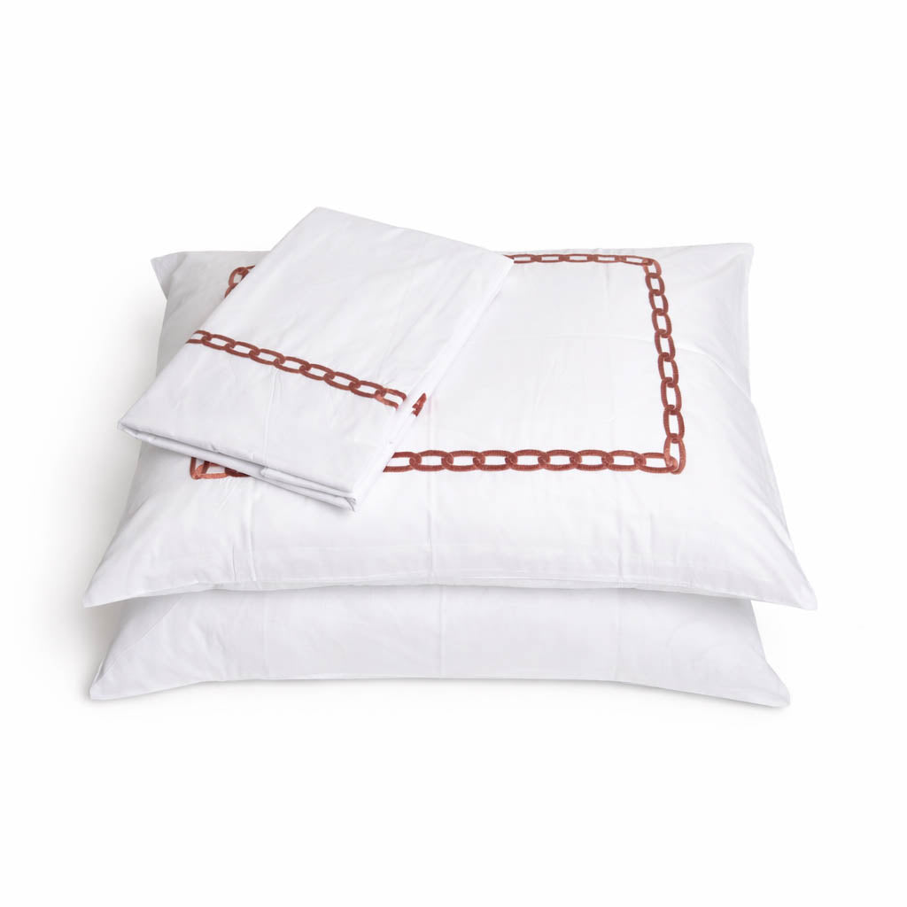 Embroidered Flat Sheet - Chain Border