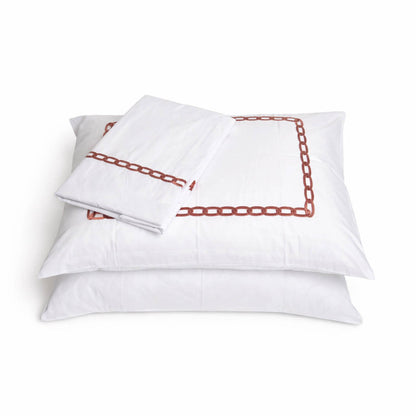 Embroidered Flat Sheet - Chain Border