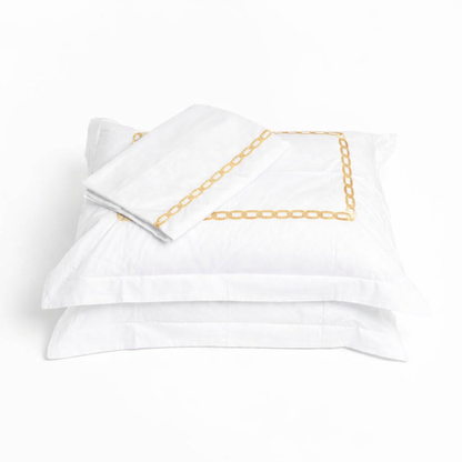 Embroidered Flat Sheet - Chain Border