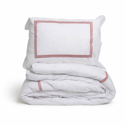 Embroidered Duvet Cover - Double Line Border