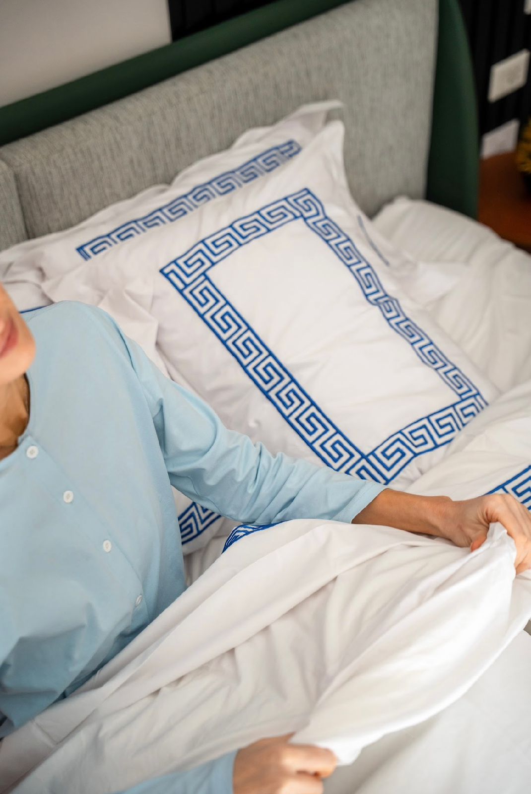 Embroidered Flat Sheet - Square Border