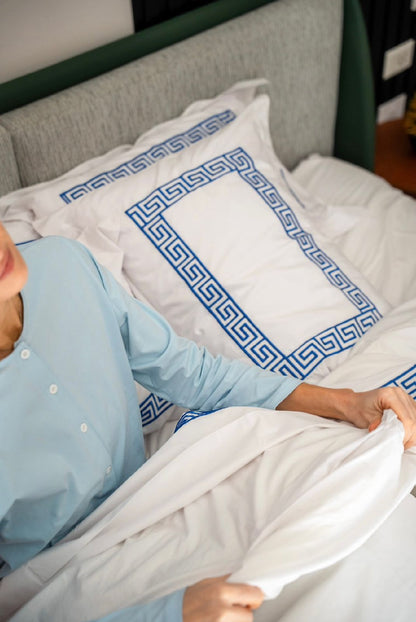 Embroidered Flat Sheet - Square Border