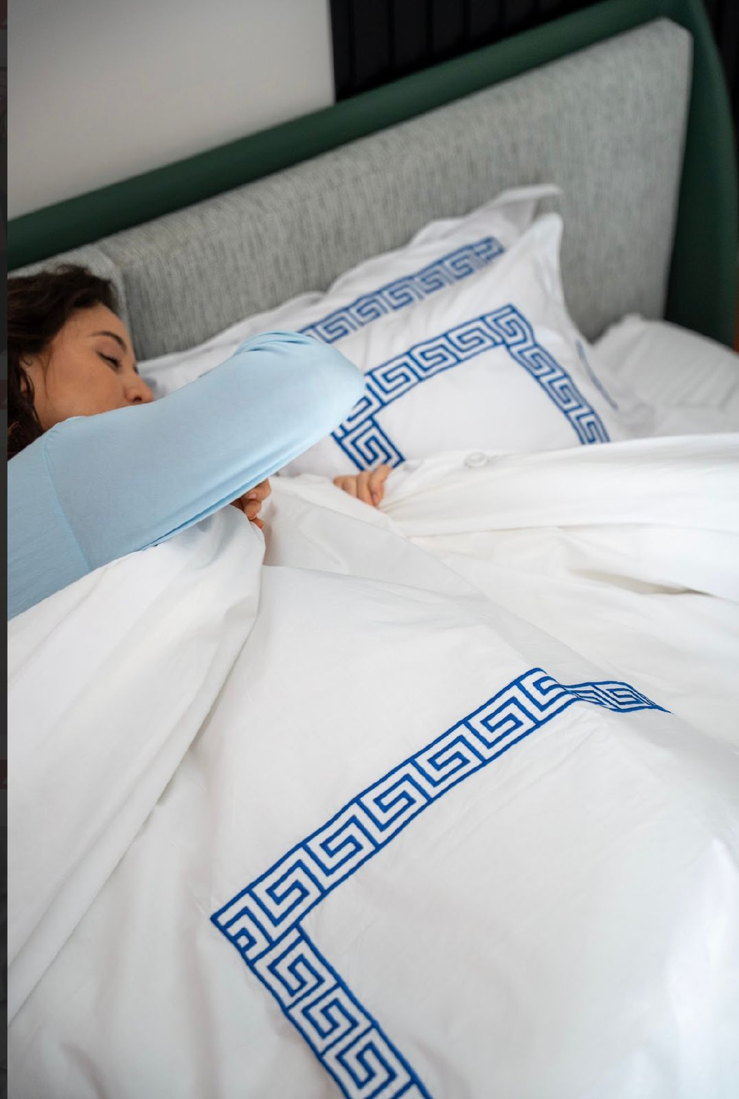 Embroidered Duvet Cover - Square Border