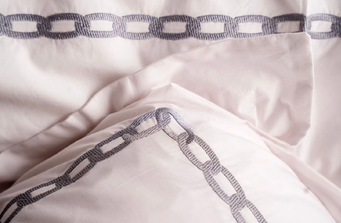 Embroidered Flat Sheet - Chain Border