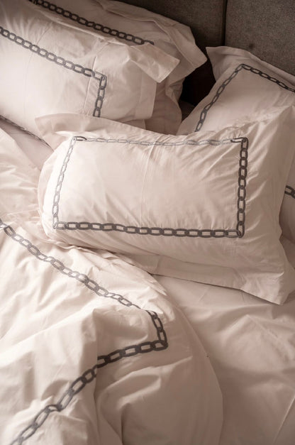 Embroidered Flat Sheet - Chain Border