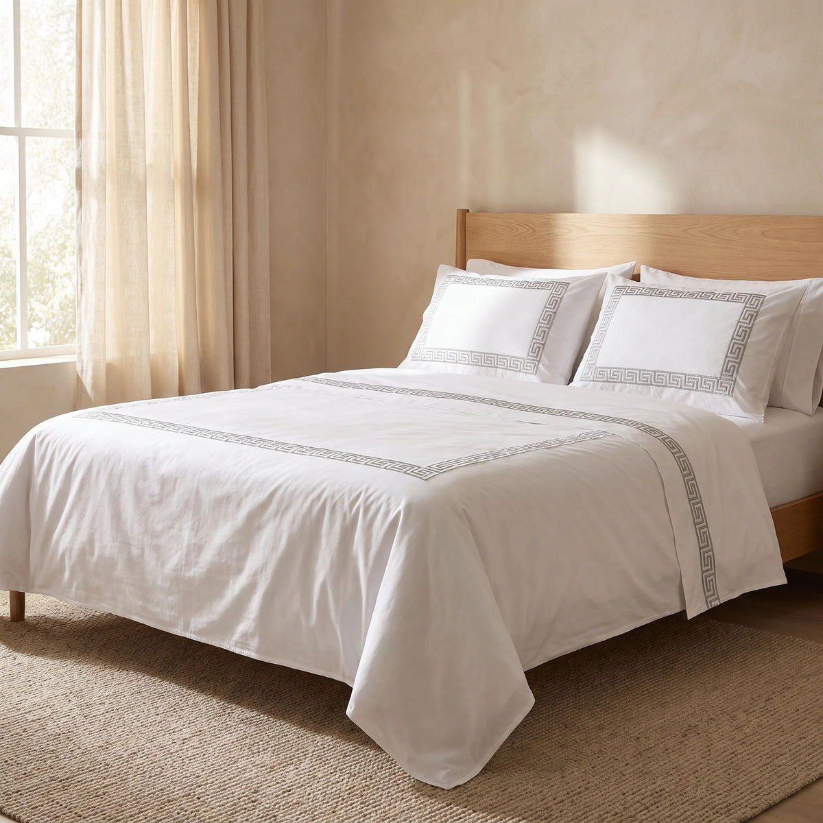 Embroidered Flat Bedsheet Set