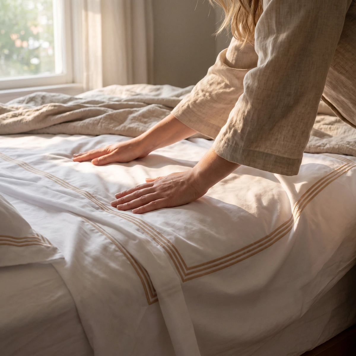 Embroidered Flat Bedsheet Set